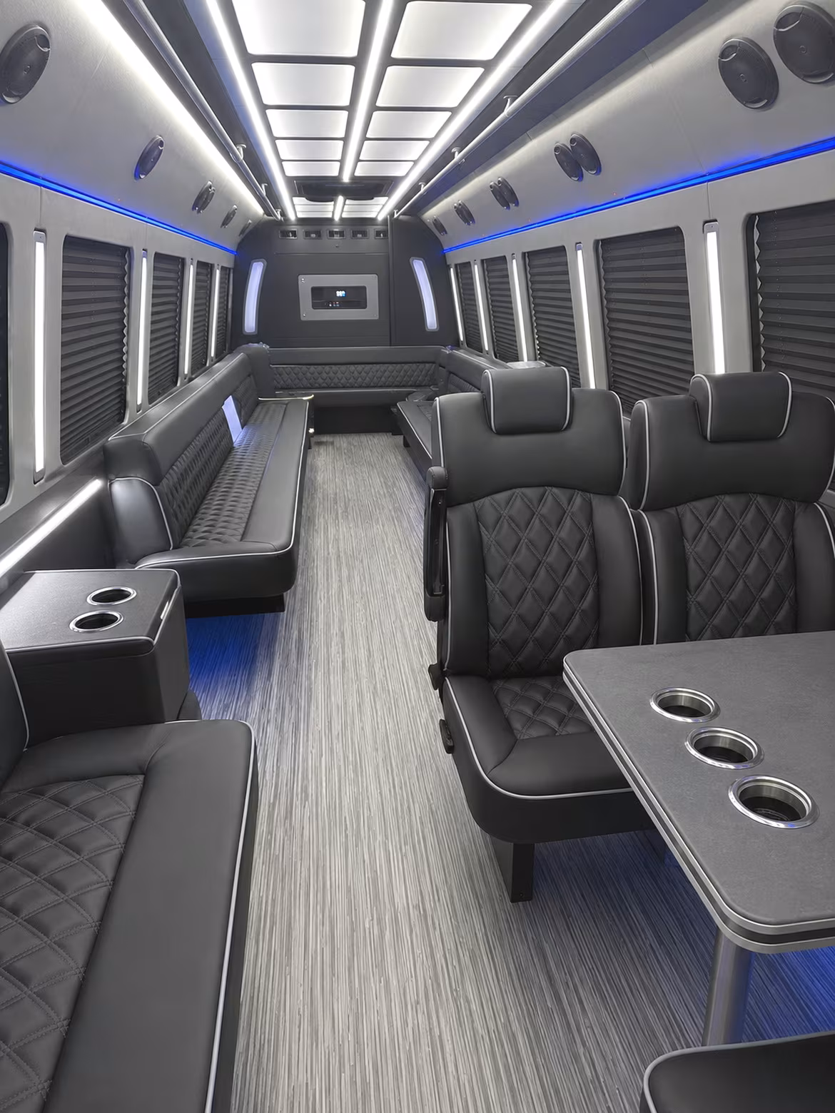plainfield 25 passenger party bus inside