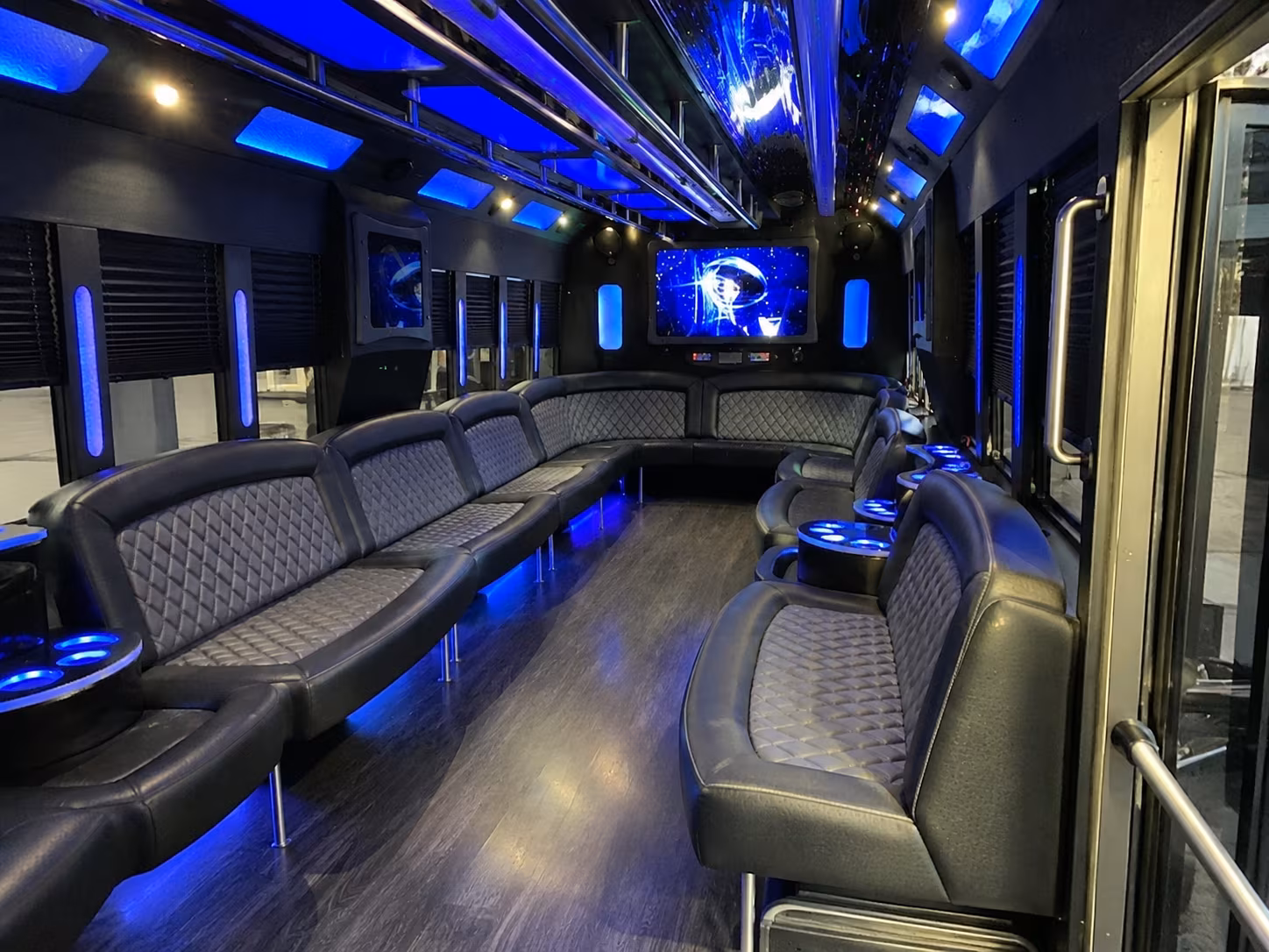 plainfield 28 passenger party bus interior